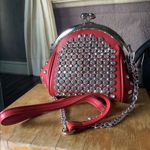 Red pulling class cross body/clutch💕